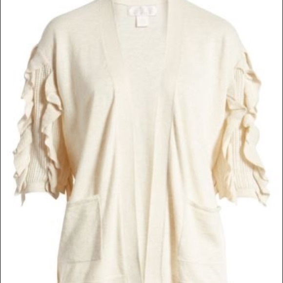 NWT Rachel Parcell Ruffle Sleeve Cardigan Sweater - Picture 3 of 5